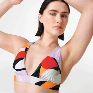 Sweaty Betty Peninsula Xtra Life Bikini Top Green Frond Print, Small